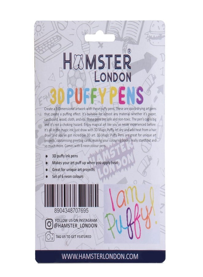 HAMSTER London Magic Puffy Pens For Kids Drawing,Coloring&Fun Activity,Pack Of 6,Multicolor - Image 5